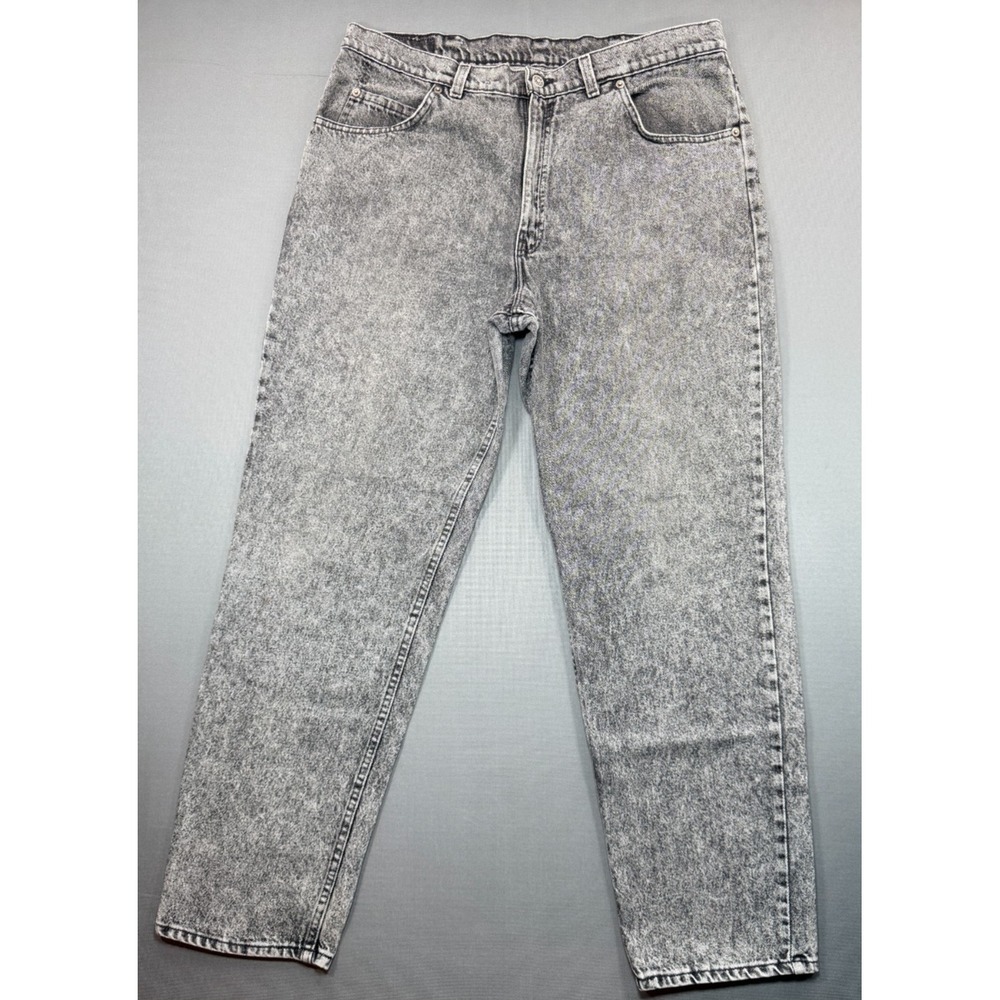 Vintage 80's Brittania Black/Grey Acid Wash Jeans Dadcore RARE! | Men's 38x32